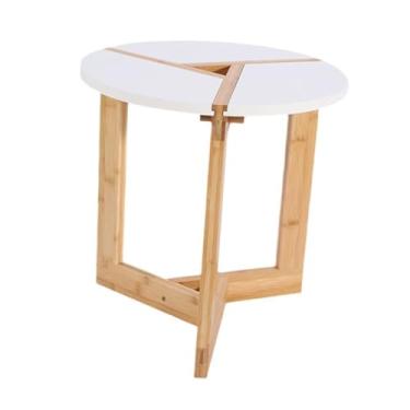 Imagem de Veemoon 1 Peça Mesa De Centro De Madeira De Bambu Mesa De Centro Quarto Mesa De Cabeceira Sofá Armário Lateral Modren Mesa De Café Prateleira De Armazenamento Suporte De Madeira Abajur