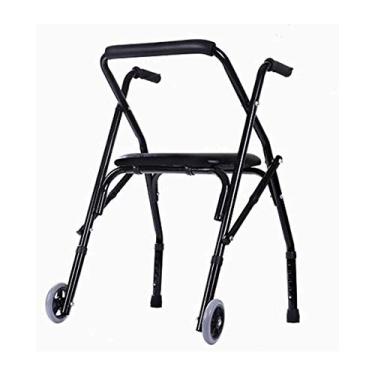 Imagem de Rollator Walker Mobility Aid Andarilho com assento acolchoado e rodas Andador leve dobrável para idosos deficientes em altura ajustável O dobro do conforto hopeful