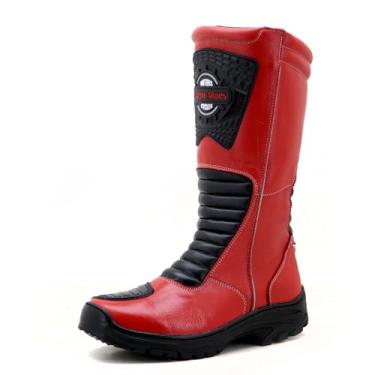 Imagem de Bota motociclista, de couro impermeável (Chuva), cores, 430 (43, Vermelho)