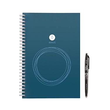 Imagem de Rocketbook Caderno Wave Smart – Caderno ecológico com grade pontilhada com 1 caneta Pilot Frixion incluída – Tamanho executivo (15 x 22 cm), Número do modelo: WAV-E, Azul, Executive (6"x8.8")