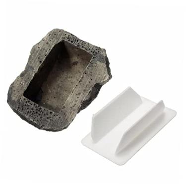 Imagem de Gadpiparty Caixa Pedra Para Esconder Chaves Contêiner De Chave Chaveiro De Resina Porta-chaves Escondido Esconderijo Chave Fora Chave De Pedra Segura Chave Reserva Poupar Rocha Decorar