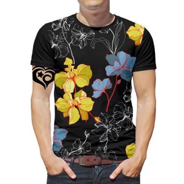 Imagem de Camiseta Floral Plus Size Florida Masculina Infantil Blusa B - Alemark