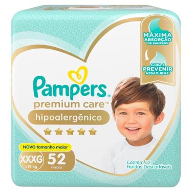 Imagem de Fralda Pampers Premium Care Jumbo Tamanho XXXG 52 Unidades Descartáveis