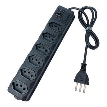 Imagem de Filtro De Linha Extensão Cabo 85Cm 6 Tomadas