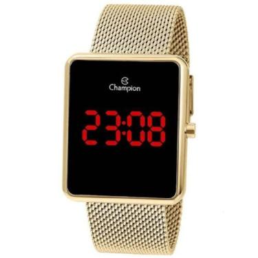 Imagem de Relogio Quadrado Digital Dourado Champion Ch40080v
