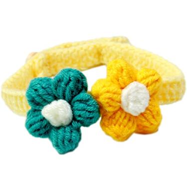 Imagem de Coleiras Para Gatos Tricotadas À Mão Com Padrão De Flores Coleiras Para Gatos Ajustáveis ​​coleiras Personalizadas Para Gatos Suprimentos Para Gatos,F,S 30-40CM