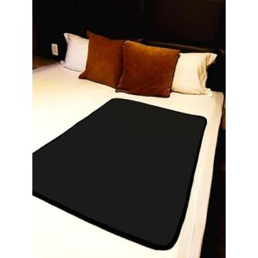 Imagem de 1 Protetor Para Colchão Lavável Uso Geriátrico e Infantil - 100x70cm - Absorvente e Impermeável (preto)