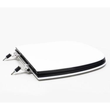 Imagem de Assento Sanitário Poliéster para Louça Sabatini icasa Aço Branco/Preto