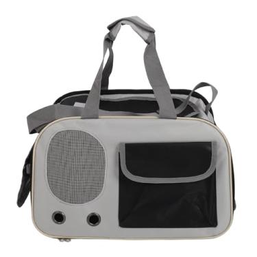 Imagem de Mochila para Gatos, Estrutura de Fio de Aço de Pano Oxford Respirável, Bolsa Confortável para Transportar Animais de Estimação de Grande Capacidade para Viagens Ao Ar Livre (BLACK)
