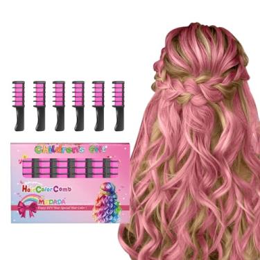 Imagem de MSDADA Pente de giz de cabelo temporário para meninas e crianças com cabelos claros, giz de cabelo lavável para meninas de 4 anos, 5, 6, 7, 8, 9, 10 anos, cosplay, faça você mesmo, meia de Páscoa
