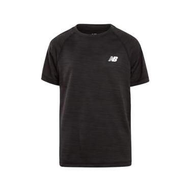 Imagem de New Balance Camiseta para meninos - Camiseta de desempenho ativo para meninos - Camiseta juvenil gola redonda manga curta ajuste seco (8-20), Tinta espacial preta, 14-16