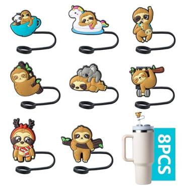 Imagem de Capas de preguiça de 8 peças para copo Stanley, tampa de canudo de 10 mm de diâmetro, compatível com copo Stanley 20 30 e 40 0z, tampas de canudo à prova de poeira para garrafa de água