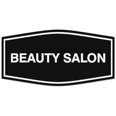 Imagem de Signs ByLITA Placa de salão de beleza extravagante - Letras gravadas a laser | Plástico ABS durável | Cores vibrantes | Placa de fita de espuma poderosa (preto) - Grande