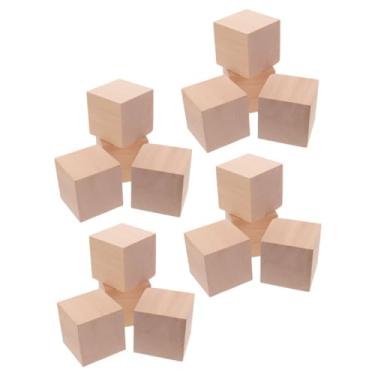Imagem de 30 peças de cubos de madeira em bloco para artesanato Cubos de madeira pequenos Cubos de madeira quadrados de madeira inacabada Cubos de madeira inacabados de 2 polegadas Cubos de madeira em branco Cu