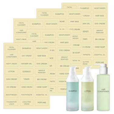Imagem de HVSWLY Etiquetas de Higiene Pessoal para Garrafas de Tamanho de Viagem, 120 Peças, Impermeáveis, Etiquetas de Banheiro Transparentes, Etiqueta de Maquiagem para Shampoo Condicionador, Loção Creme, 4