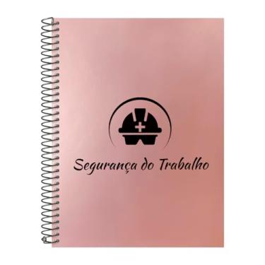 Imagem de Caderno Universitário Espiral 15 Matérias Profissões Segurança do Trabalho (Rosê Gold)