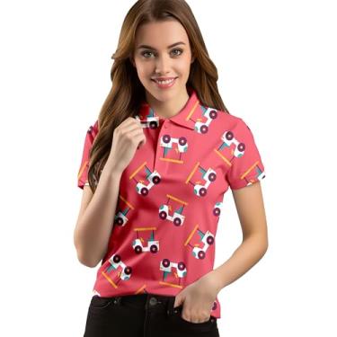 Imagem de Camisetas femininas engraçadas de golfe - manga curta secagem rápida adequadas para ioga, tênis, Carro de golfe, G