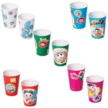 Imagem de Kit 10 copos turma da mônica festa enfeite de ovo de páscoa