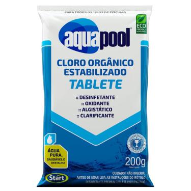 Imagem de Cloro Orgânico Tablete Aquapool 200g para piscinas