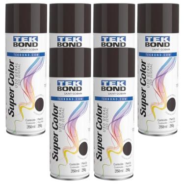 Imagem de Kit 6 Unidades Tinta Spray Uso Geral 350ml Marrom Tekbond