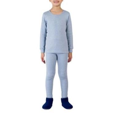 Imagem de Pijama Juvenil Masculino Dedeka Melange Canelado Longo Azul-Masculino