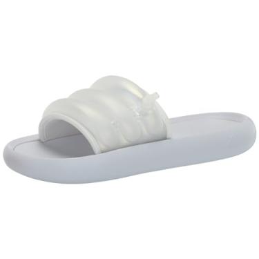 Imagem de adidas Sandália Zplaash Slide unissex para adultos, Branco/Branco., 12 Women/11 Men
