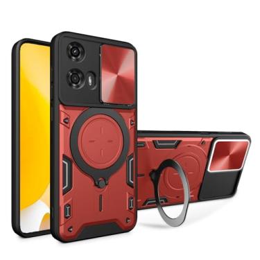 Imagem de Capa compatível com Motorola Moto G45 5G, com capa de lente de câmera deslizante compatível com Motorola Moto G34 5G XT2363-2 capa vermelha
