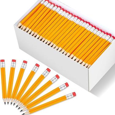 Imagem de 288 peças de lápis de golfe com borracha a granel revestido de madeira #2 HB meio lápis pré-afiados mini lápis amarelos pequenos para crianças chá de bebê, chá de panela, lembrancinhas de festa de casamento, material de escritório escolar