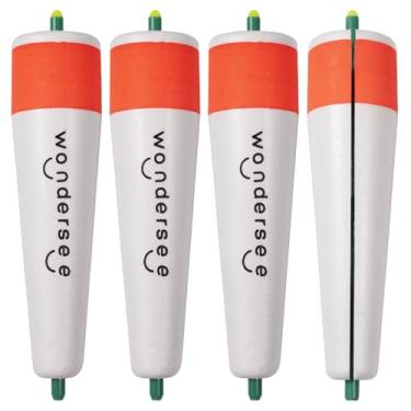 Imagem de wondersee Boias de pesca, boias deslizantes, boias deslizantes, pacote com 4 (branco, 12,7 cm)
