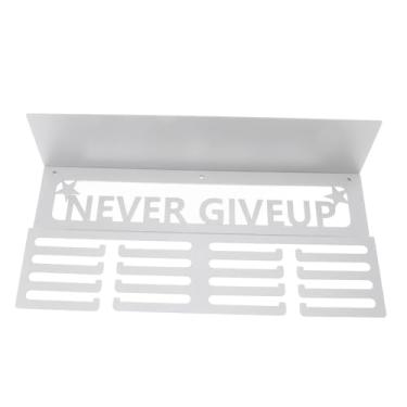 Imagem de Expositor de Cabide de Medalhas, Expositor de Suporte de Medalhas Personalizado para Montagem na Parede e Prateleira de Troféus Com 16 Ganchos para Mais de 60 Medalhas (Branco)