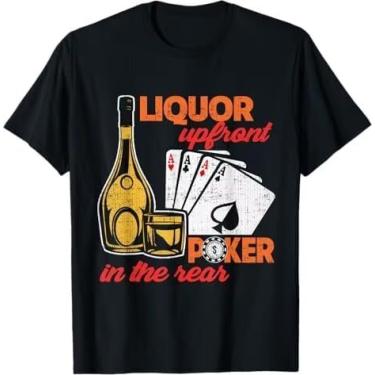 Imagem de Camiseta Liquor Upfront Poker in The Rear Drink & Poker, Preto, GG