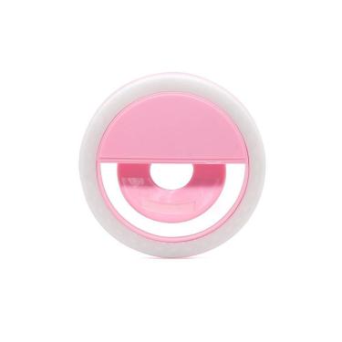 Imagem de Luz De Selfie Anel Led Flash Celular Recarregável Rosa