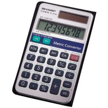 Imagem de Sharp Calculadora de carteira de conversão métrica El344rb, LCD de 10 dígitos