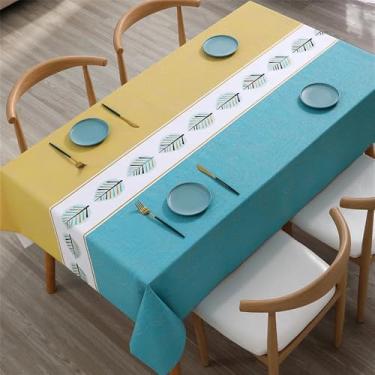Imagem de Toalha de mesa costurada colorida à prova d'água capa de mesa de jantar festa de casamento toalha de mesa retangular decoração de cozinha para casa, ZBQ8214 (4), 140, 180 cm