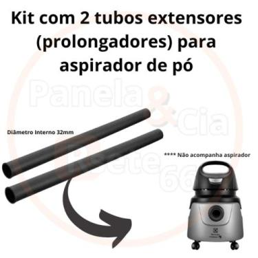 Imagem de Kit com 2 Tubos Prolongadores (extensores) para aspirador de pó de 32m