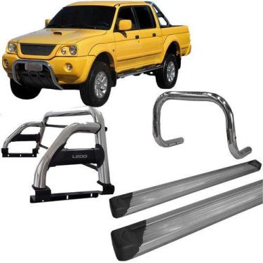 Imagem de Kit Quebra Mato,estribo,santo Antônio H2 L200 2004 Cromado - HOZZ