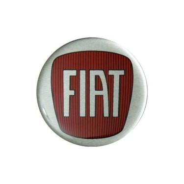 Imagem de Kit Com 05 Emblemas Fiat Resinado Prata E Vermelho Universal - Resitan