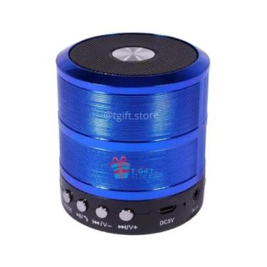 Imagem de Mini Speaker Caixa De Som Bluetooth Ws-887 Azul - T Gift, Mini speaker