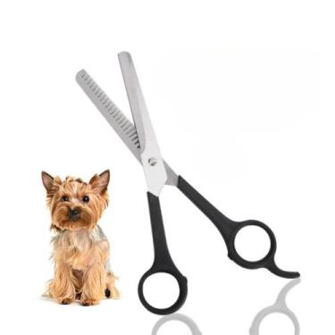 Imagem de Tesoura Tosa Semi Dentada Para Pet Gato Cachorro Profissional - PT-000