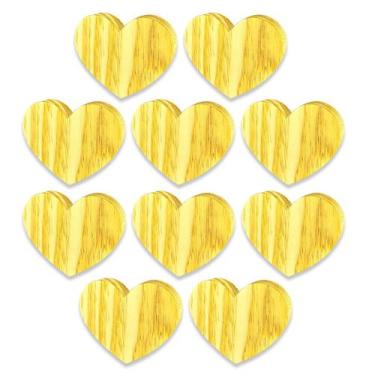 Imagem de Kit 10 Pires Coração Porta Xícara Copo De Madeira Pinus Mesa - JJVERAS