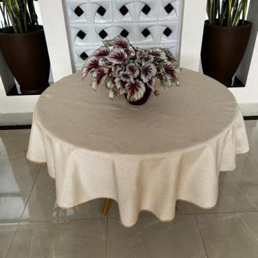 Imagem de Toalha De Mesa Redonda 8 Lugares 2,20m - TERRA DECOR, Avelã