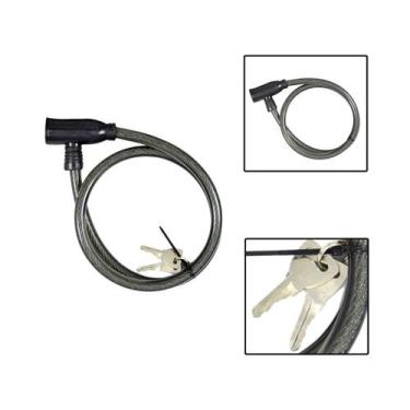 Imagem de Cadeado Trava Para Bicicleta Com Chaves Cabo Aço 80cm - EDA