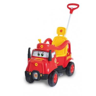 Imagem de Carrinho Infantil 2 em 1 Bombeiros Passeio e Pedal MK Bombeiros Calesi