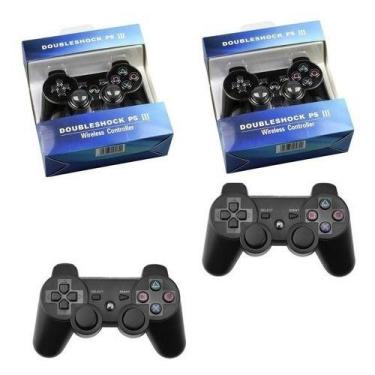 Imagem de kit 2 controles p/ Jogos Ps 3 Sem Fio Bluetooth ANTI QUEDAS - PS TECH