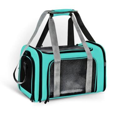 Imagem de Bolsa De Viagem Transporte Pet Cães Gato  Avião Carro  Verde - Unikpet