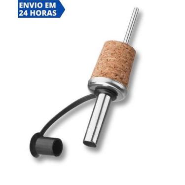 Imagem de Bico Dosador Inox Com Rolha Tampa para Garrafas Azeite Vinho