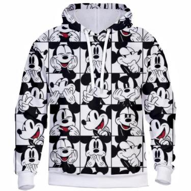 Imagem de Blusa de Frio Feminina Com Capuz Moletom Estampado Flanelado Confortáv