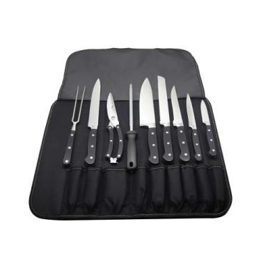 Imagem de Jogo para Churrasco Fracalanza em Inox com Bolsa de Nylon com 9 Peças,
