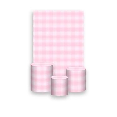 Imagem de Painel De Festa Vertical 1,50 x 2,20 + Trio De Capas Cilindro - Xadrez