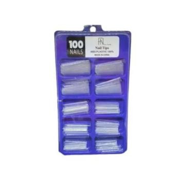 Imagem de 100 Unidades Unha Tips Tipo Bailarina Quadrada Transparente Alongament